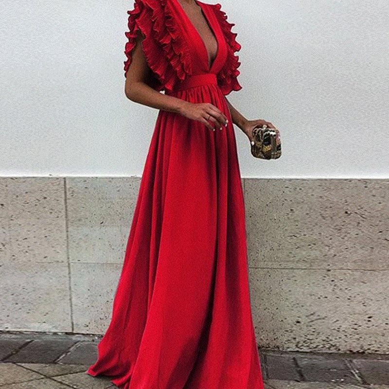 Plus Size Maxi Dress Women's Party Gown
