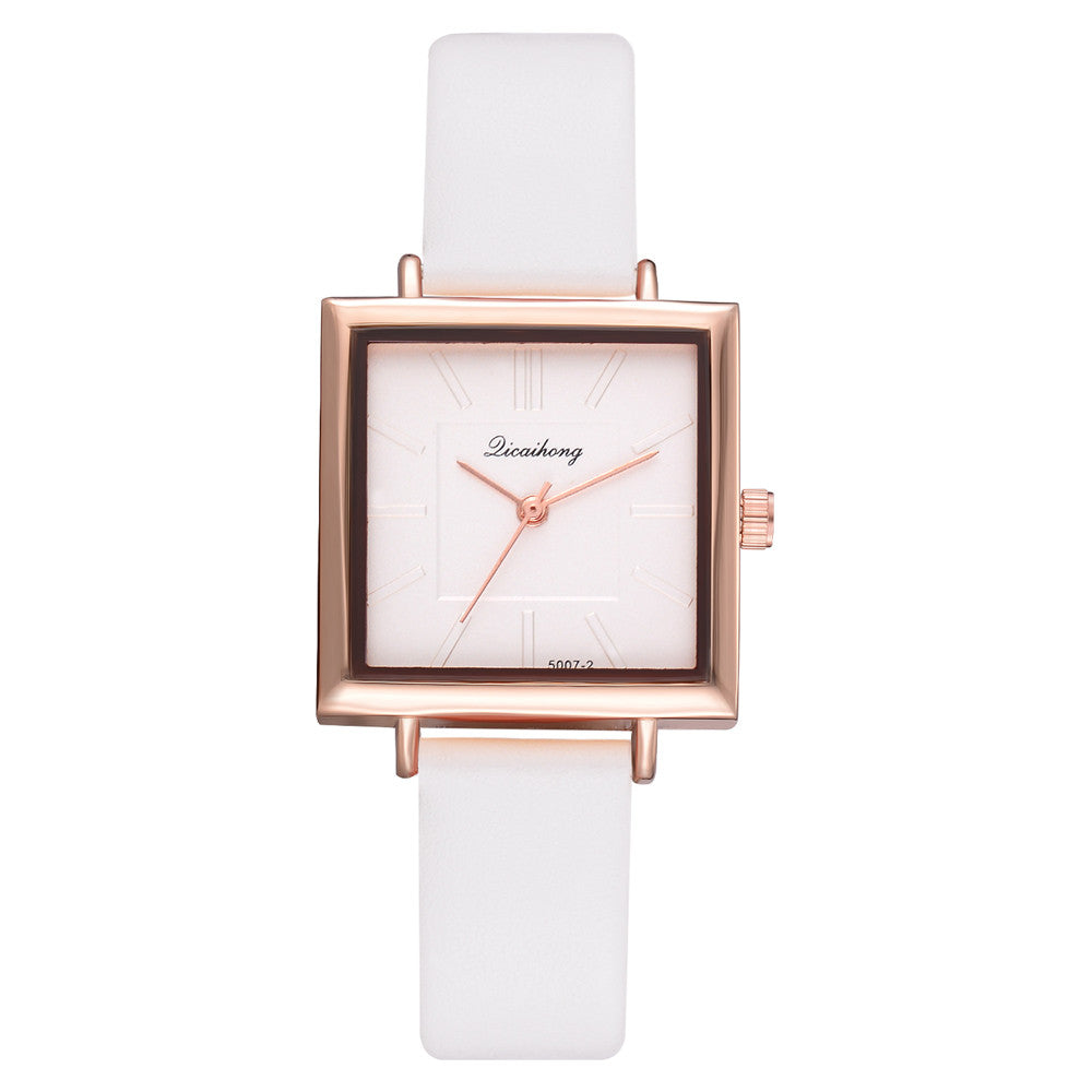 Square Women Bracelet Watch – Crystal Leather Quartz Wristwatch