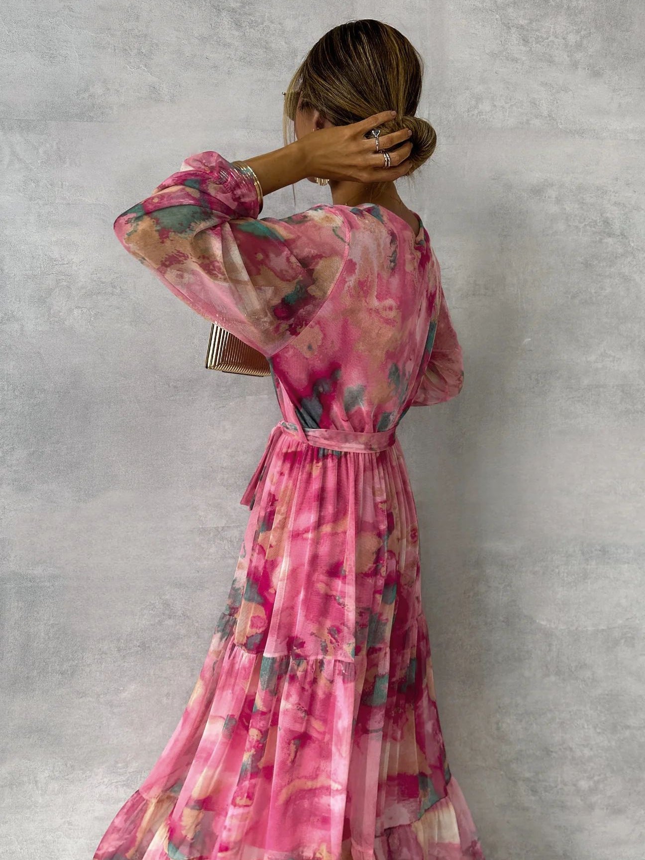 Women’s Floral Chiffon Maxi Dress
