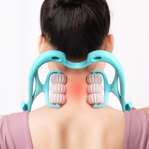Six Wheel Neck Massager Roller – Multifunctional Manual Massage Tool