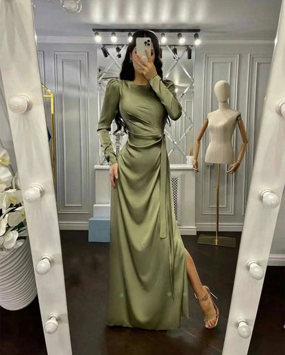 Waist Fitting Irregular Dress – Slim Elegant Party Dress