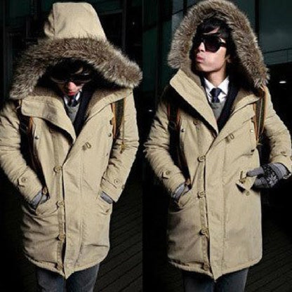 Men’s Warm Winter Overcoat – Cotton Parka Jacket UK
