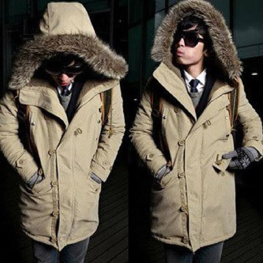 Men’s Warm Winter Overcoat – Cotton Parka Jacket UK