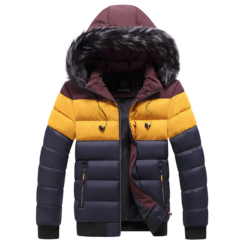 Men’s Splicing Down Jacket – Warm Winter Puffer Coat UK