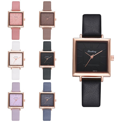 Square Women Bracelet Watch – Crystal Leather Quartz Wristwatch