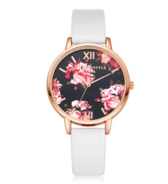 Rose Gold Women’s Leather Strap Watch – Love Heart Quartz Fashion Watch