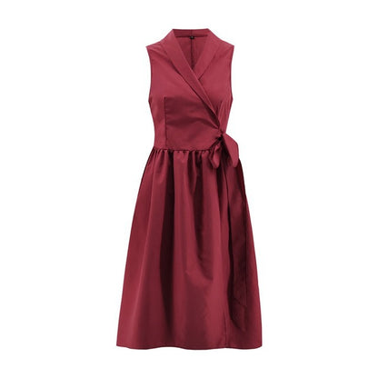 Sleeveless Belted Midi Dress – Women’s Summer Waist Tie Dress