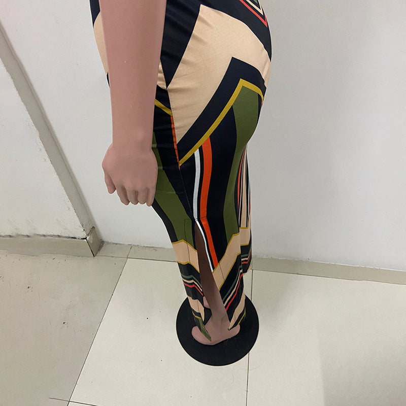 Women’s Colorful Stripe Maxi Dress – Summer Casual Long Dress