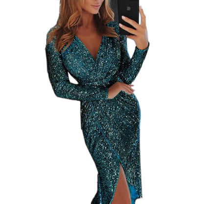 Women’s Slim Fit Long Sleeve Midi Bodycon Dress