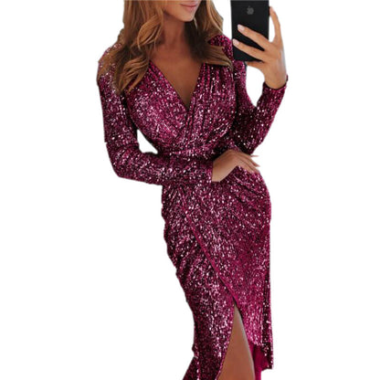 Women’s Slim Fit Long Sleeve Midi Bodycon Dress