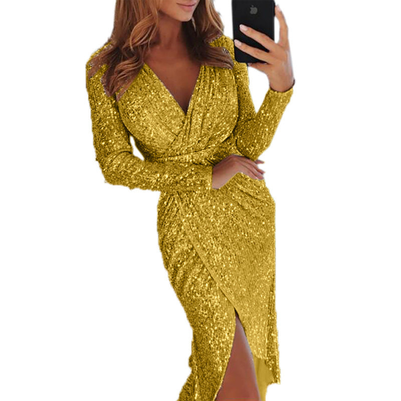 Women’s Slim Fit Long Sleeve Midi Bodycon Dress