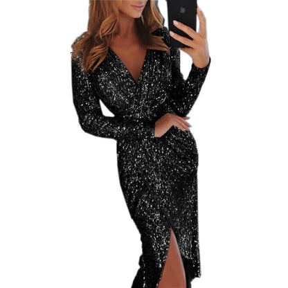 Women’s Slim Fit Long Sleeve Midi Bodycon Dress