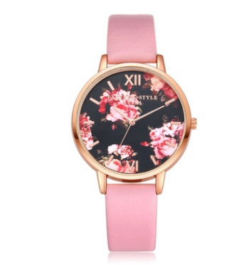 Rose Gold Women’s Leather Strap Watch – Love Heart Quartz Fashion Watch