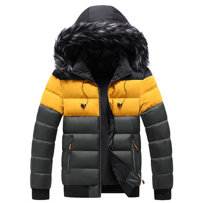 Men’s Splicing Down Jacket – Warm Winter Puffer Coat UK