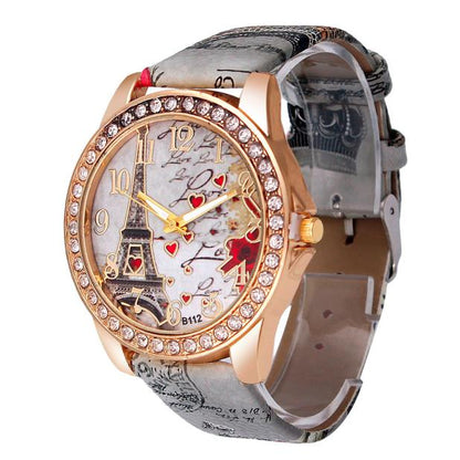 Vintage Paris Eiffel Tower Women’s Quartz Watch – Fashion Wristwatch