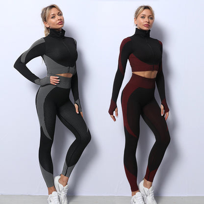 3-Piece Women’s Gym Set | Seamless Yoga Leggings & Sports Bra