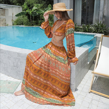 Women’s Floral Large Hem Maxi Dress