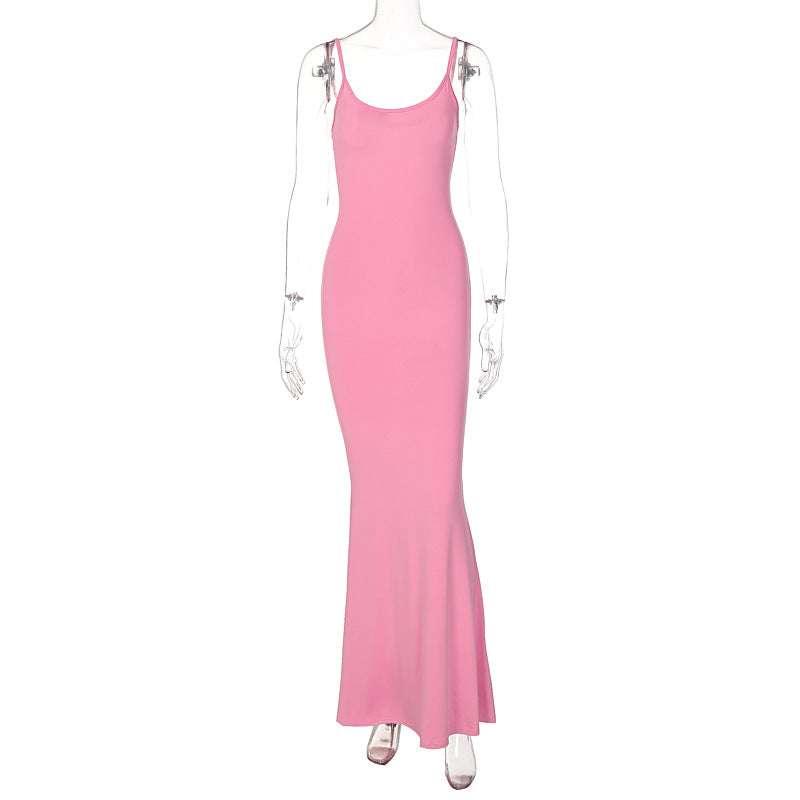 Women’s Spaghetti Strap Long Bodycon Dress | Slim Party & Club Dress