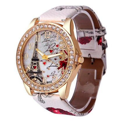 Vintage Paris Eiffel Tower Women’s Quartz Watch – Fashion Wristwatch