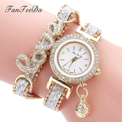 FanTeeDa Women’s Rhinestone Bracelet Watch – Fashion Quartz Wristwatch