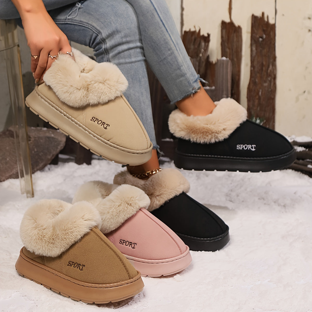 Women’s Cozy Plush Slippers – Faux Fur Soft Indoor Comfort Slides