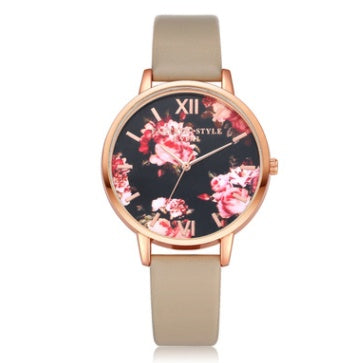 Rose Gold Women’s Leather Strap Watch – Love Heart Quartz Fashion Watch