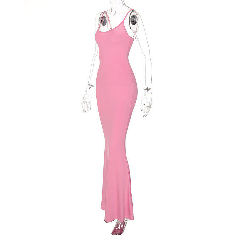 Women’s Spaghetti Strap Long Bodycon Dress | Slim Party & Club Dress