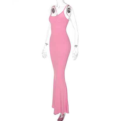 Women’s Spaghetti Strap Long Bodycon Dress | Slim Party & Club Dress