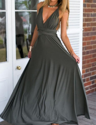 Sexy Backless Maxi Dress Women