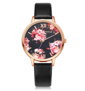 Rose Gold Women’s Leather Strap Watch – Love Heart Quartz Fashion Watch
