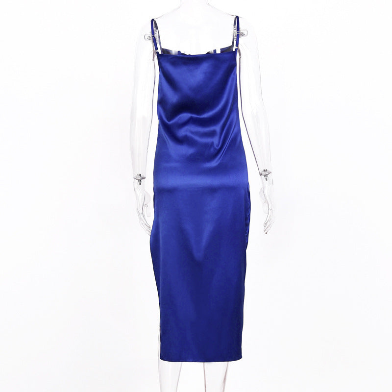 Satin Silk Ladies Midi Dress  Elegant Women’s Cocktail & Evening Dress