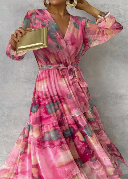 Women’s Floral Chiffon Maxi Dress