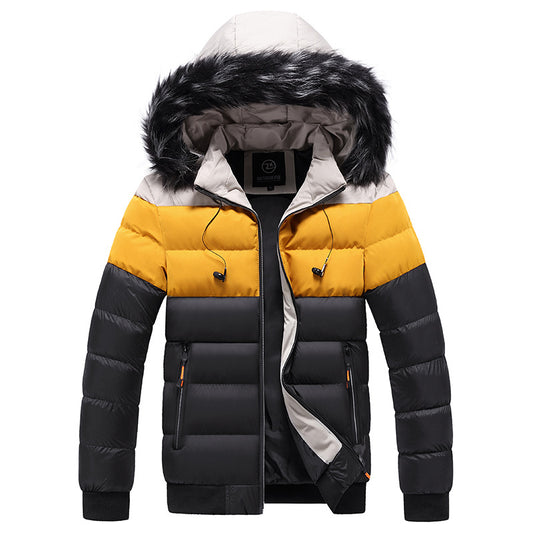 Men’s Splicing Down Jacket – Warm Winter Puffer Coat UK