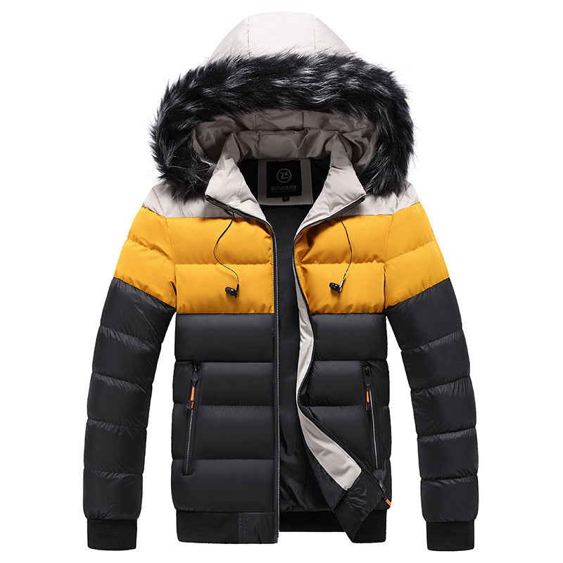 Men’s Splicing Down Jacket – Warm Winter Puffer Coat UK