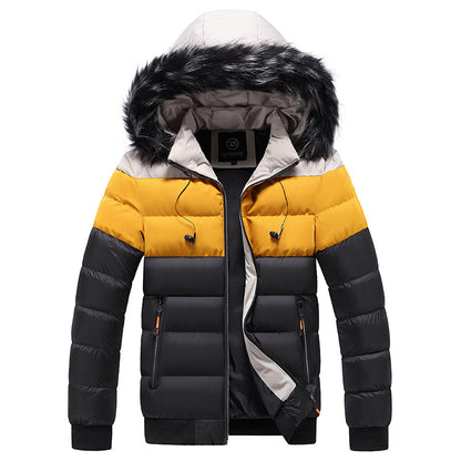 Men’s Splicing Down Jacket – Warm Winter Puffer Coat UK