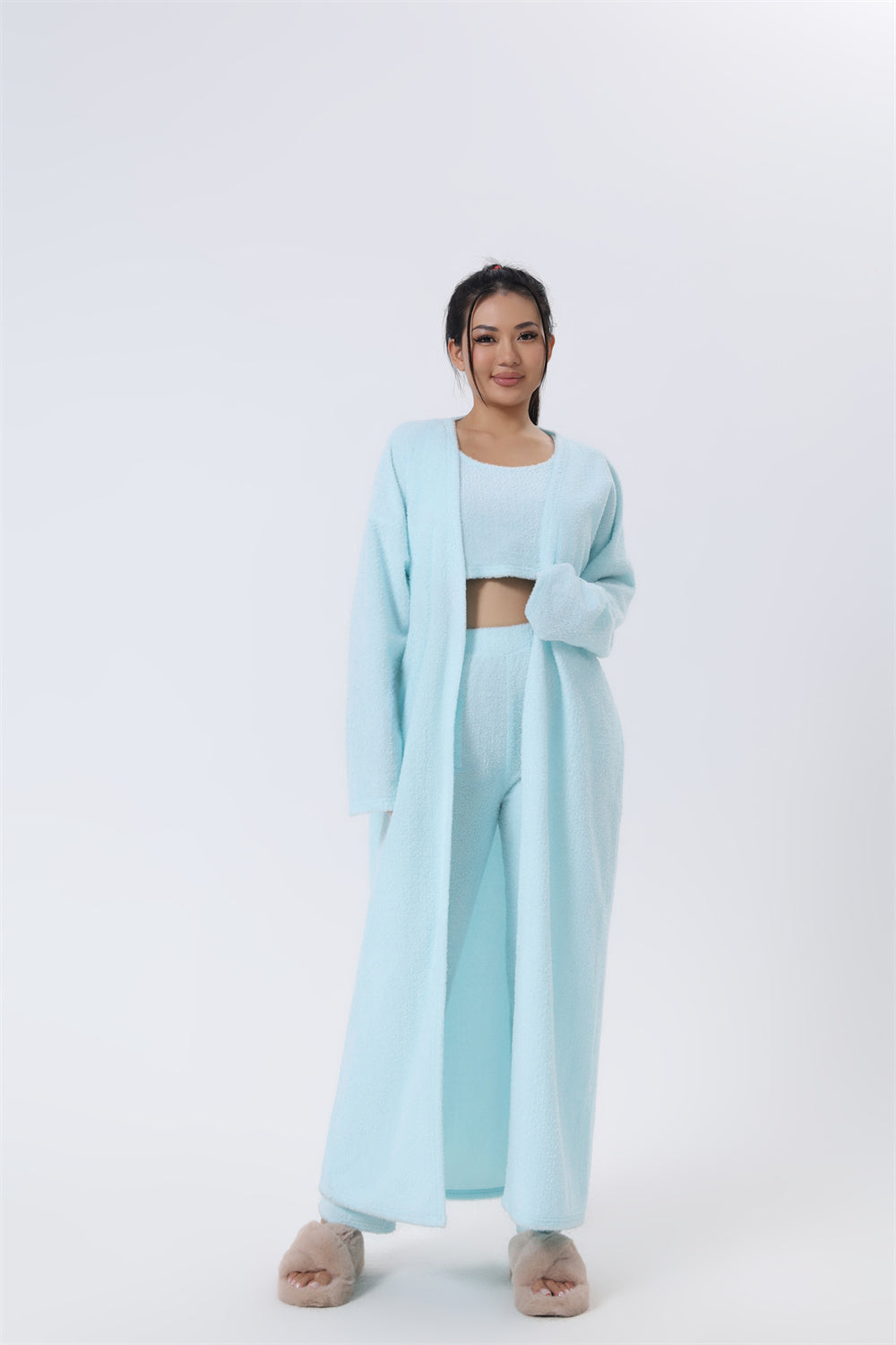 Women’s Cozy 3 Piece Pajama Set – Warm Lounge Wear Matching Set