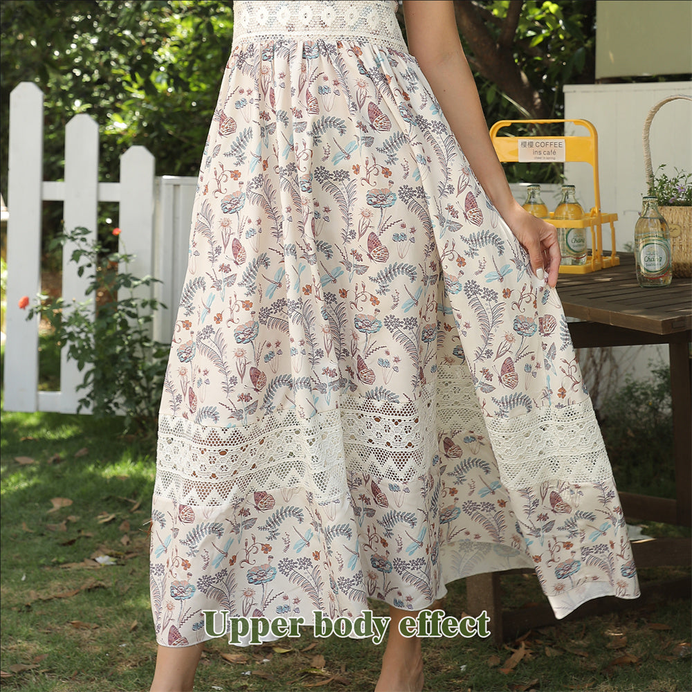 Women’s Sleeveless Suspender Floral Dress