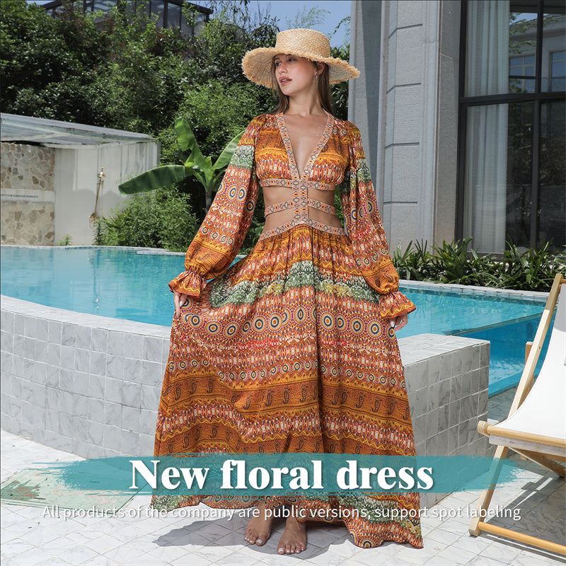 Women’s Floral Large Hem Maxi Dress