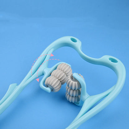 Six Wheel Neck Massager Roller – Multifunctional Manual Massage Tool