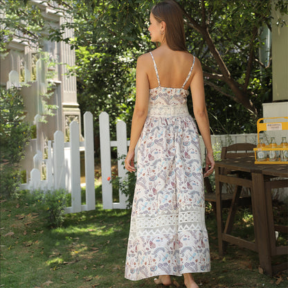 Women’s Sleeveless Suspender Floral Dress