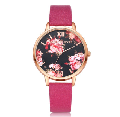 Rose Gold Women’s Leather Strap Watch – Love Heart Quartz Fashion Watch