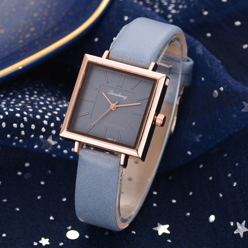 Square Women Bracelet Watch – Crystal Leather Quartz Wristwatch