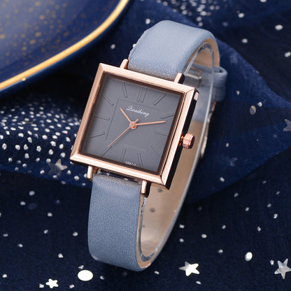 Square Women Bracelet Watch – Crystal Leather Quartz Wristwatch