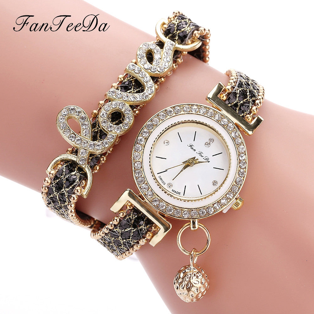 FanTeeDa Women’s Rhinestone Bracelet Watch – Fashion Quartz Wristwatch