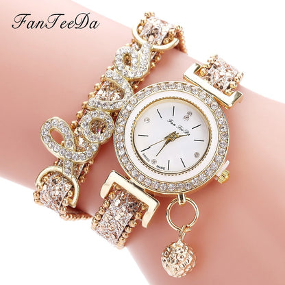 FanTeeDa Women’s Rhinestone Bracelet Watch – Fashion Quartz Wristwatch