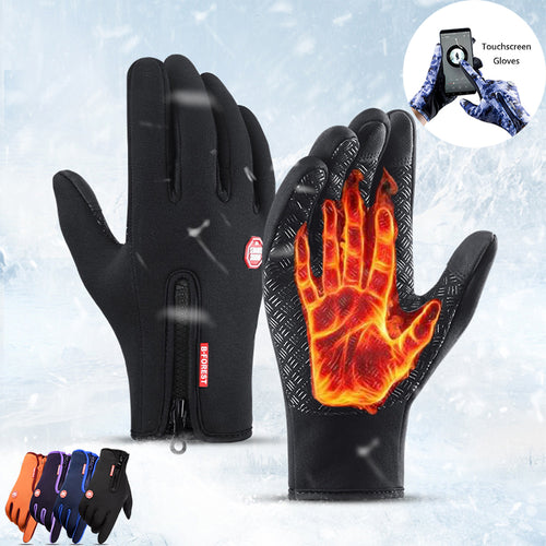 Winter Touch Screen Motorcycle Gloves – Waterproof Fleece Riding Gloves