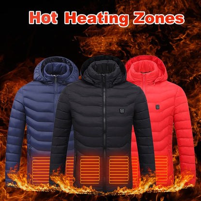 Men’s Heated Puffer Jacket – Electric 9 Zone Heating Winter Coat