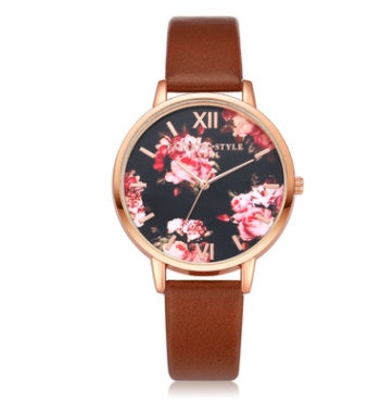 Rose Gold Women’s Leather Strap Watch – Love Heart Quartz Fashion Watch