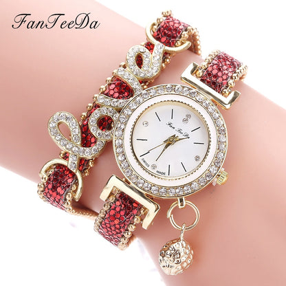 FanTeeDa Women’s Rhinestone Bracelet Watch – Fashion Quartz Wristwatch