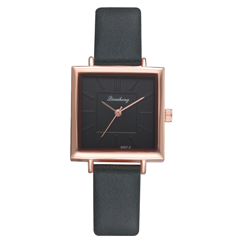 Square Women Bracelet Watch – Crystal Leather Quartz Wristwatch